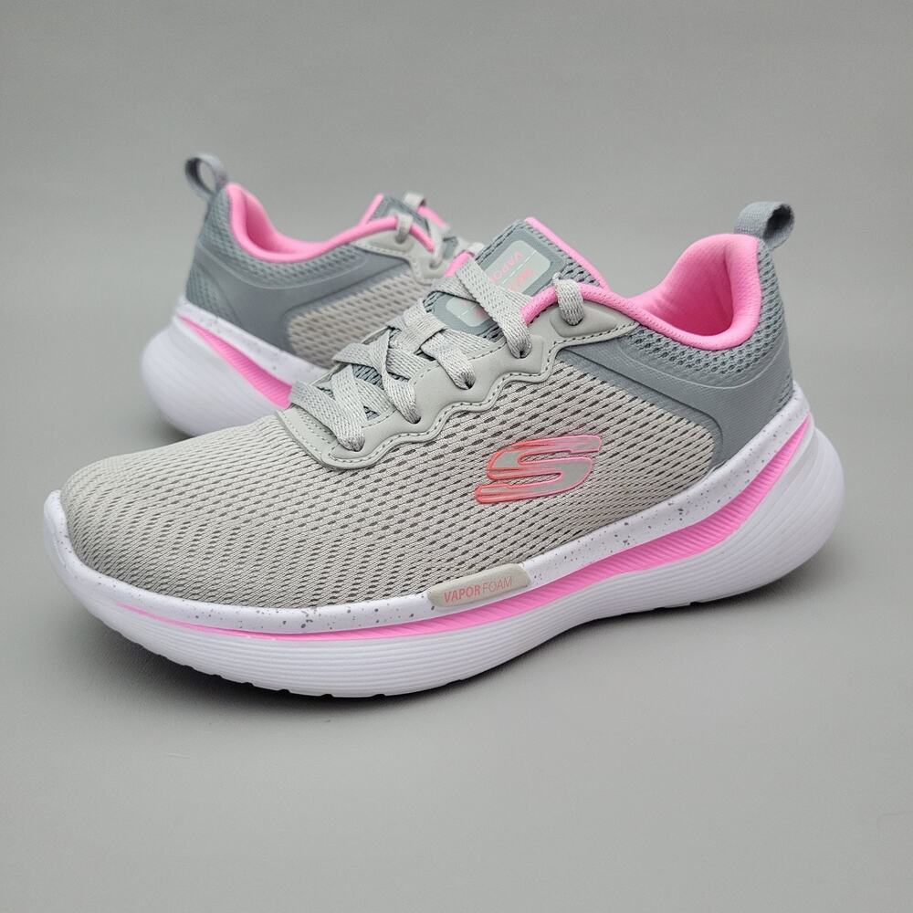 Skechers Vapor Plus Stoked Comfort Shoes Foam Mesh Comfort Casual Pink Gray 6 US